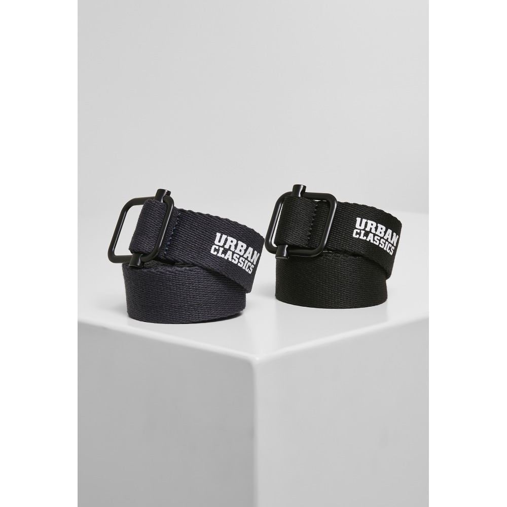 Urban Classics - Industrial 2Pack Canvas belt - Black/Blue